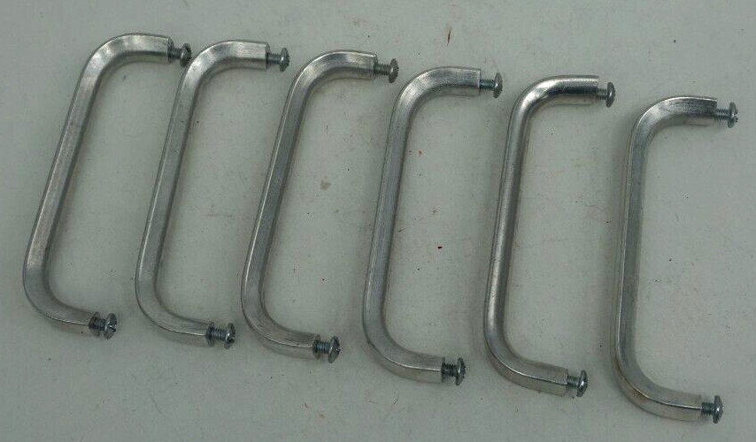 Reclaimed Vintage Brushed Aluminum Metal Drawer or Cabinet Pulls 6pcs