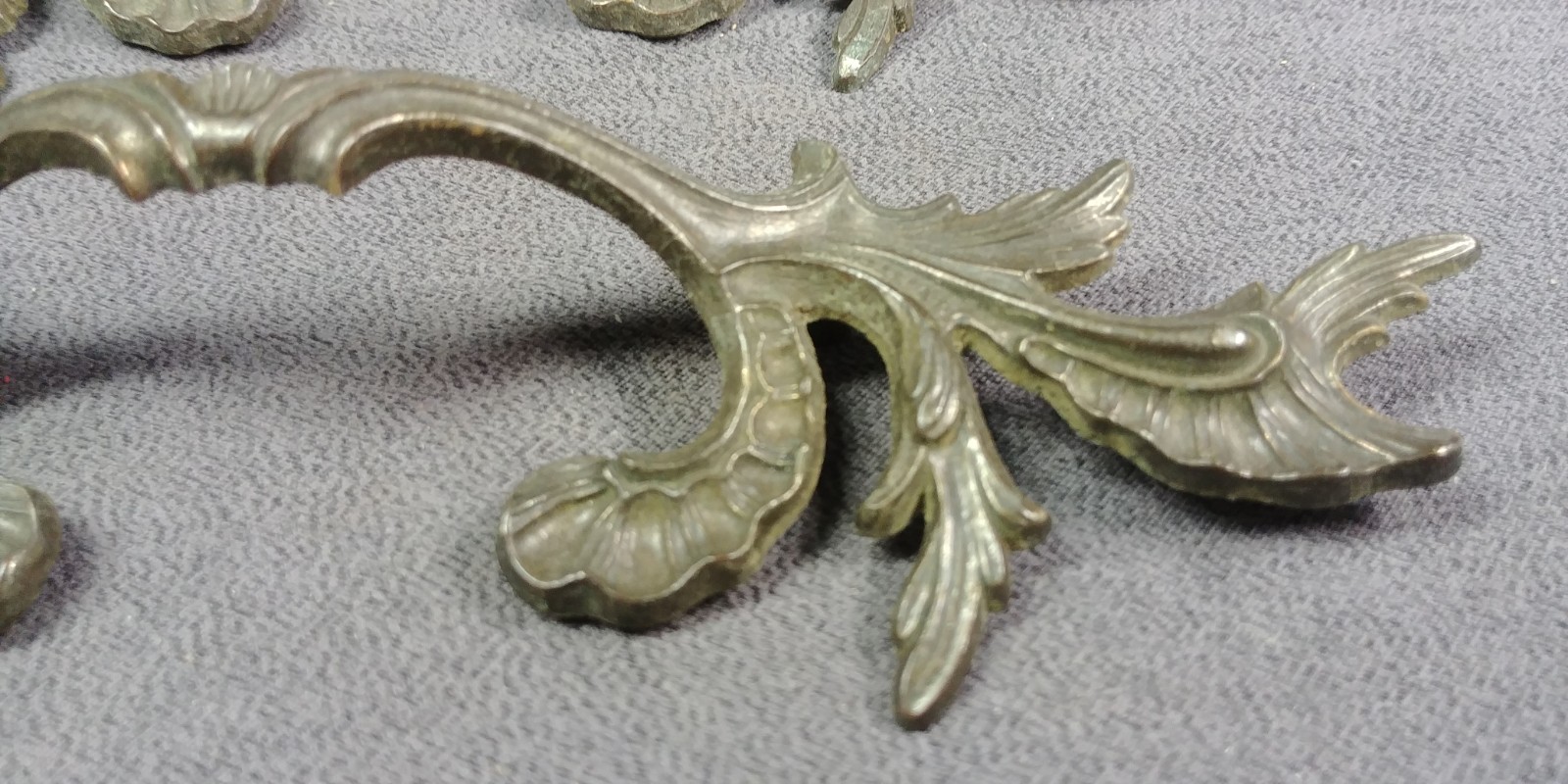 3 Match Set Cast French Provincial Handle Drawer Pull Hardware Vintage Lot 8″