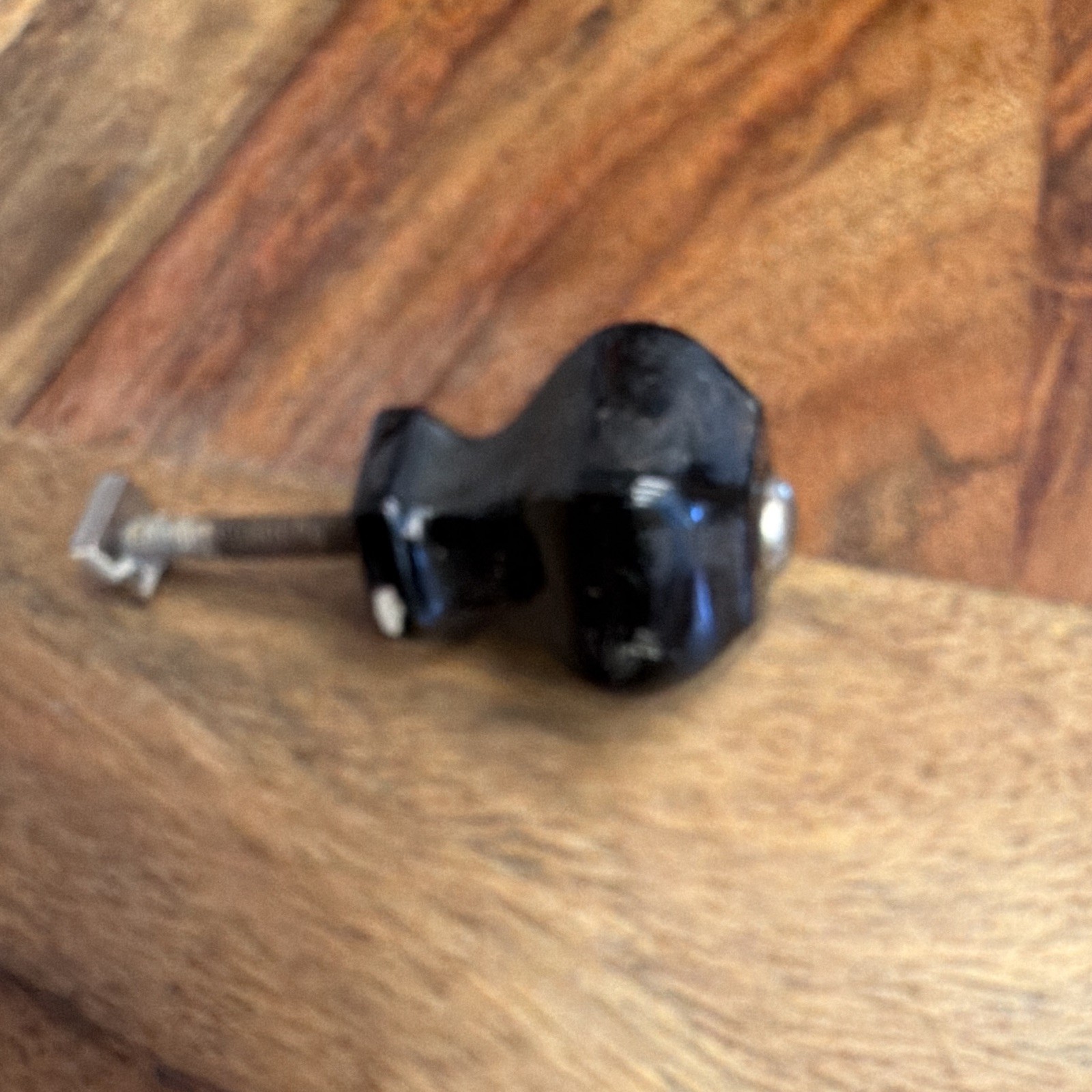 Black Hexagonal Glass Drawer/Cabinet Knob Pull w/ Metal Screw needs cleaning.