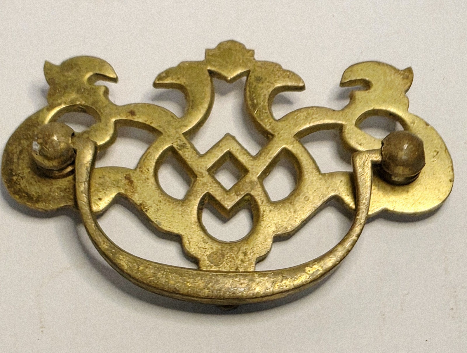 Lot Of 9 Brass Drop Bail Drawer Pull Handles Salvage 4×2.5″