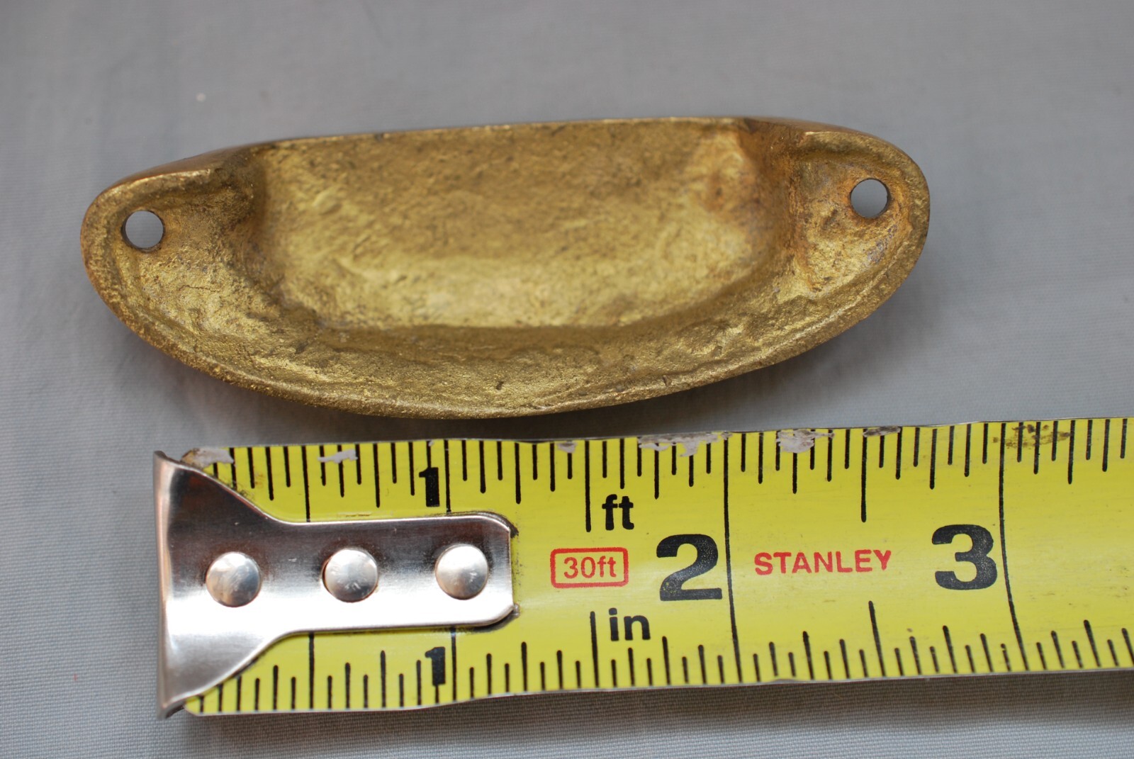 Ornate Vintage Brass Drawer Pull And Screws Never Used 2 5/8” Between Holes