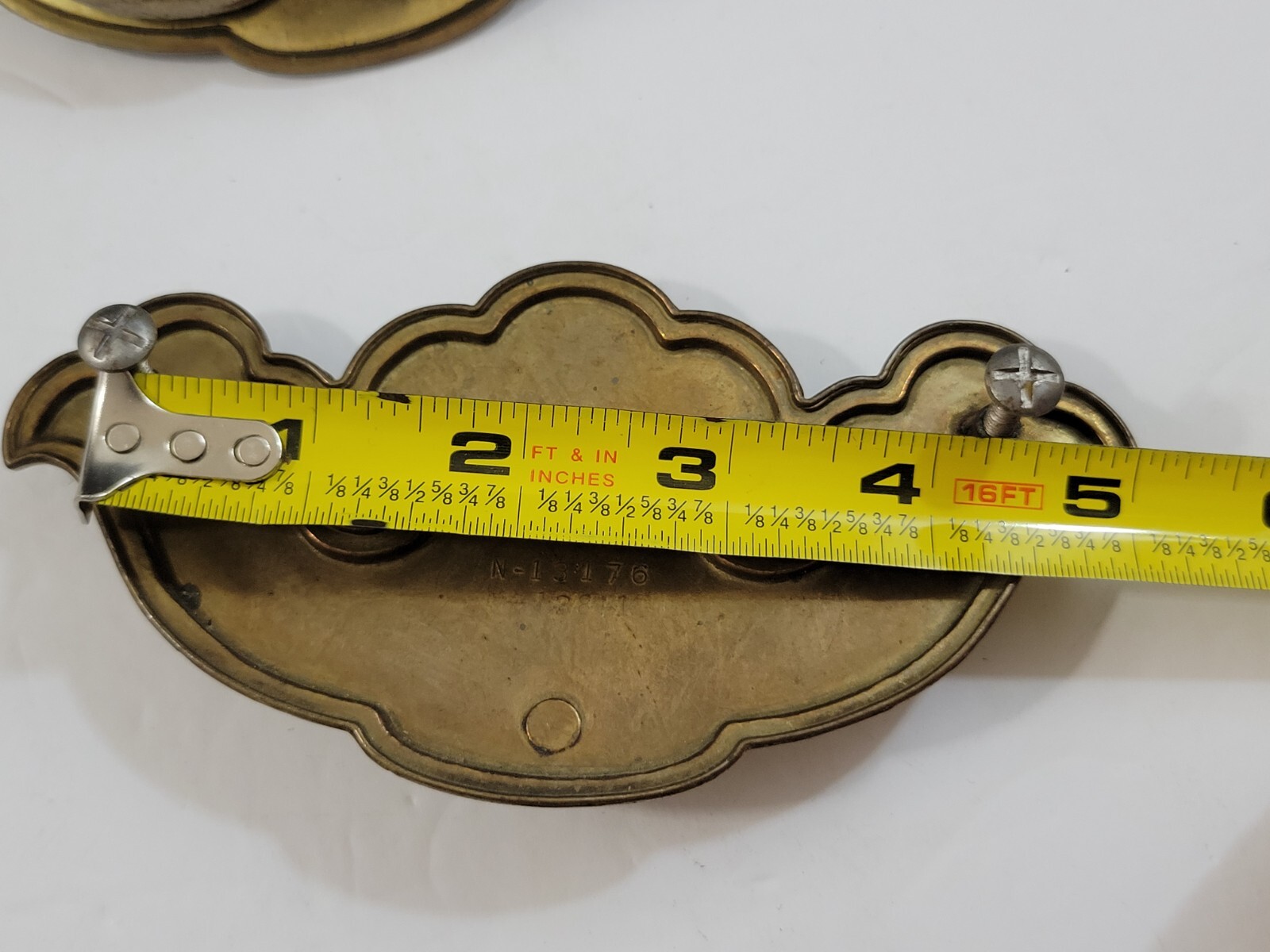 2 Keeler Brass Chippendale Style Brass Bail Drop Drawer Pulls Patina Worn As Is