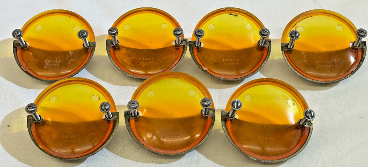Vintage7 Ehmco Mid Century Modern Atomic Drawer Pulls half circle bakelite