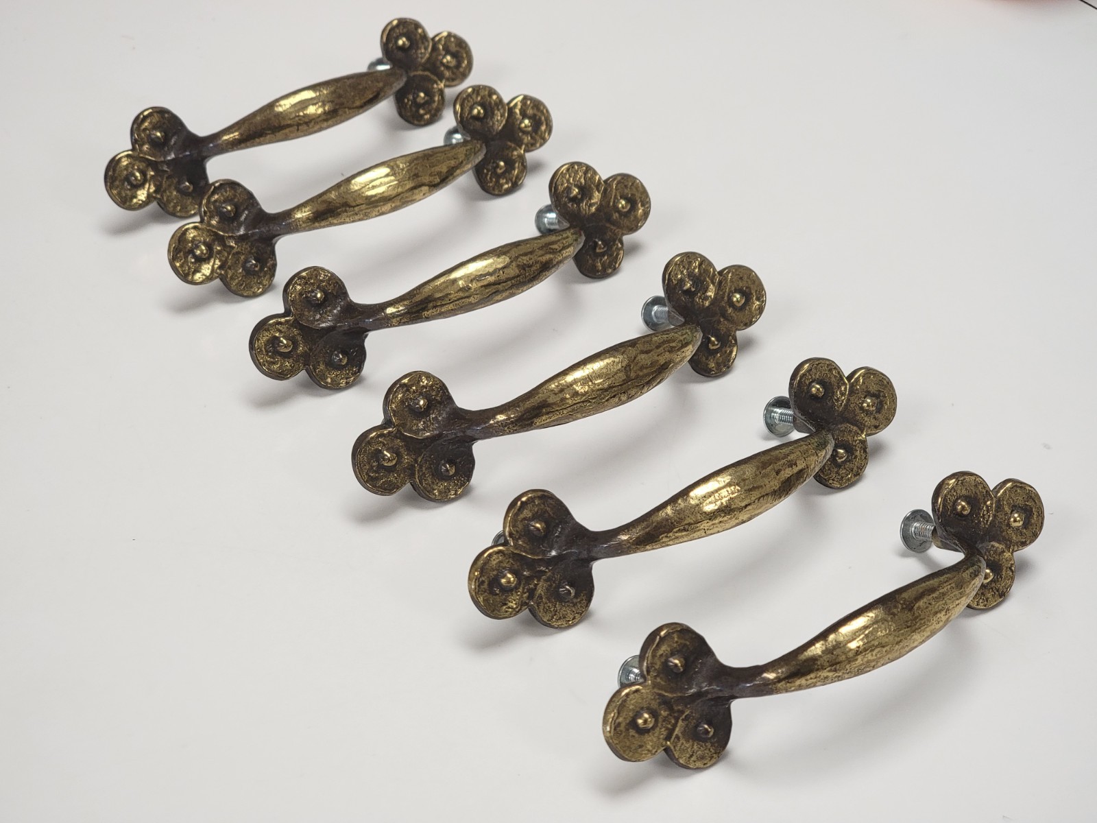 VTG Lot/6 Keeler Brass Co KBC N11353 Cabinet Drawer Pull/Handle BRUTALIST/MCM
