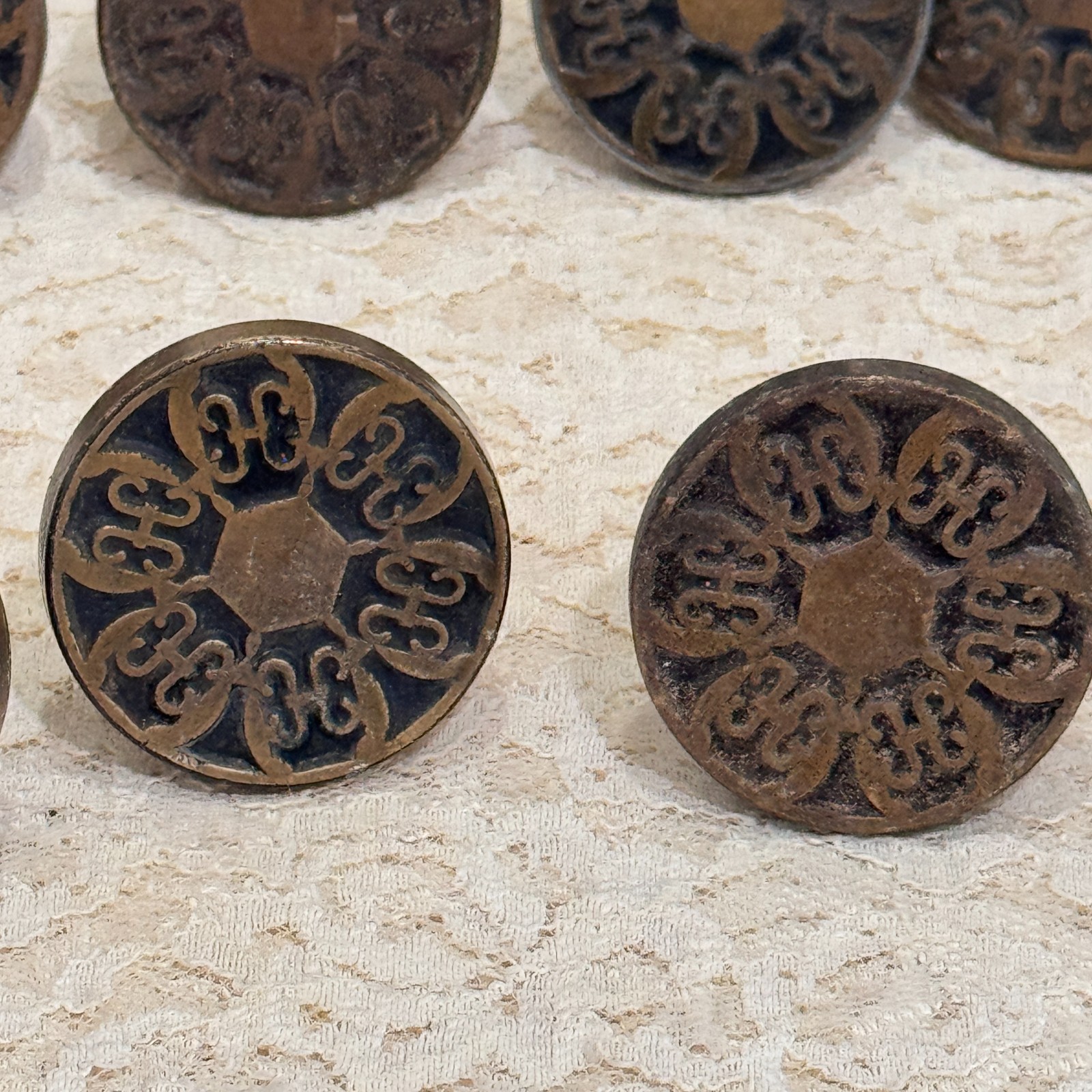 15pc Vintage JB JayBee Brass Cabinet Knobs Drawer Pulls Patina Hardware Lot