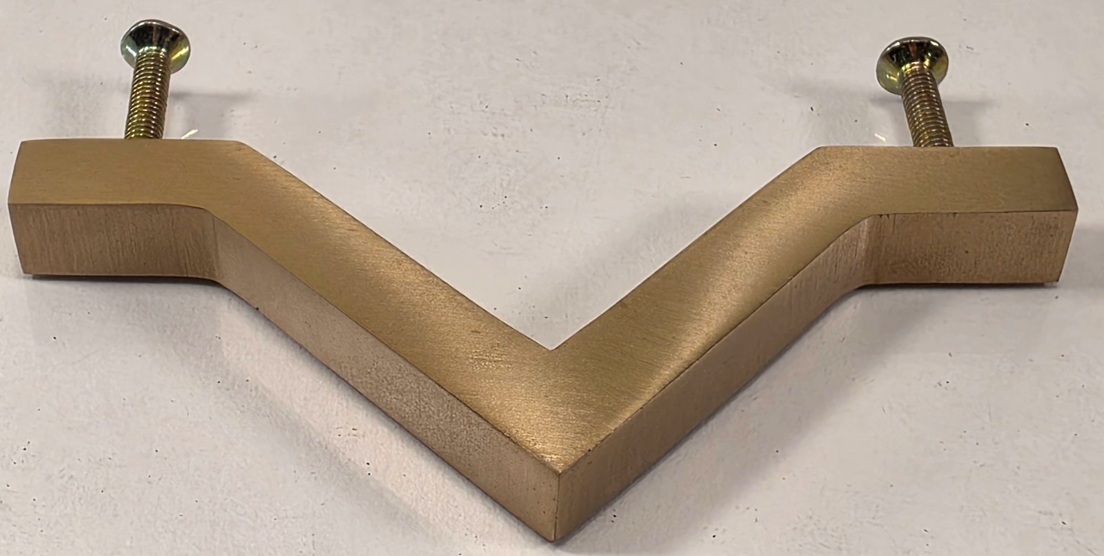 DISCONTINUED: IN STOCK CB2 Chevron Gold Golden Solid Brass Drawer Pull Handle