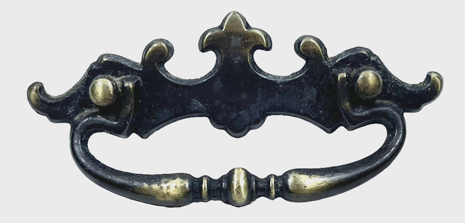 Vintage Amerock 152 Drawer 1950 Pull Handle French Lily Dark Aged Brass 5” Long