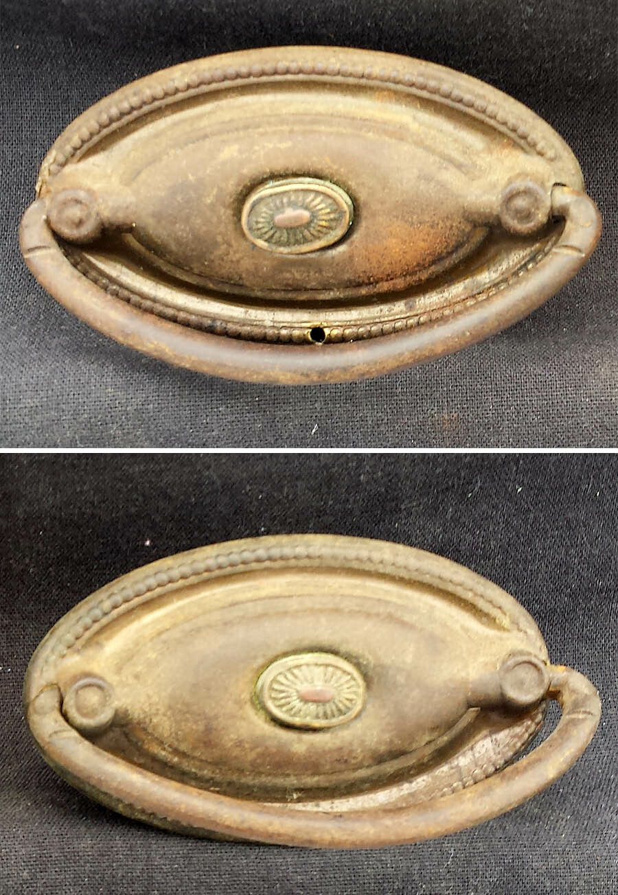 Pair Antique Vintage Metal Drawer Cabinet Furniture Door Drop Pull Handle Plate
