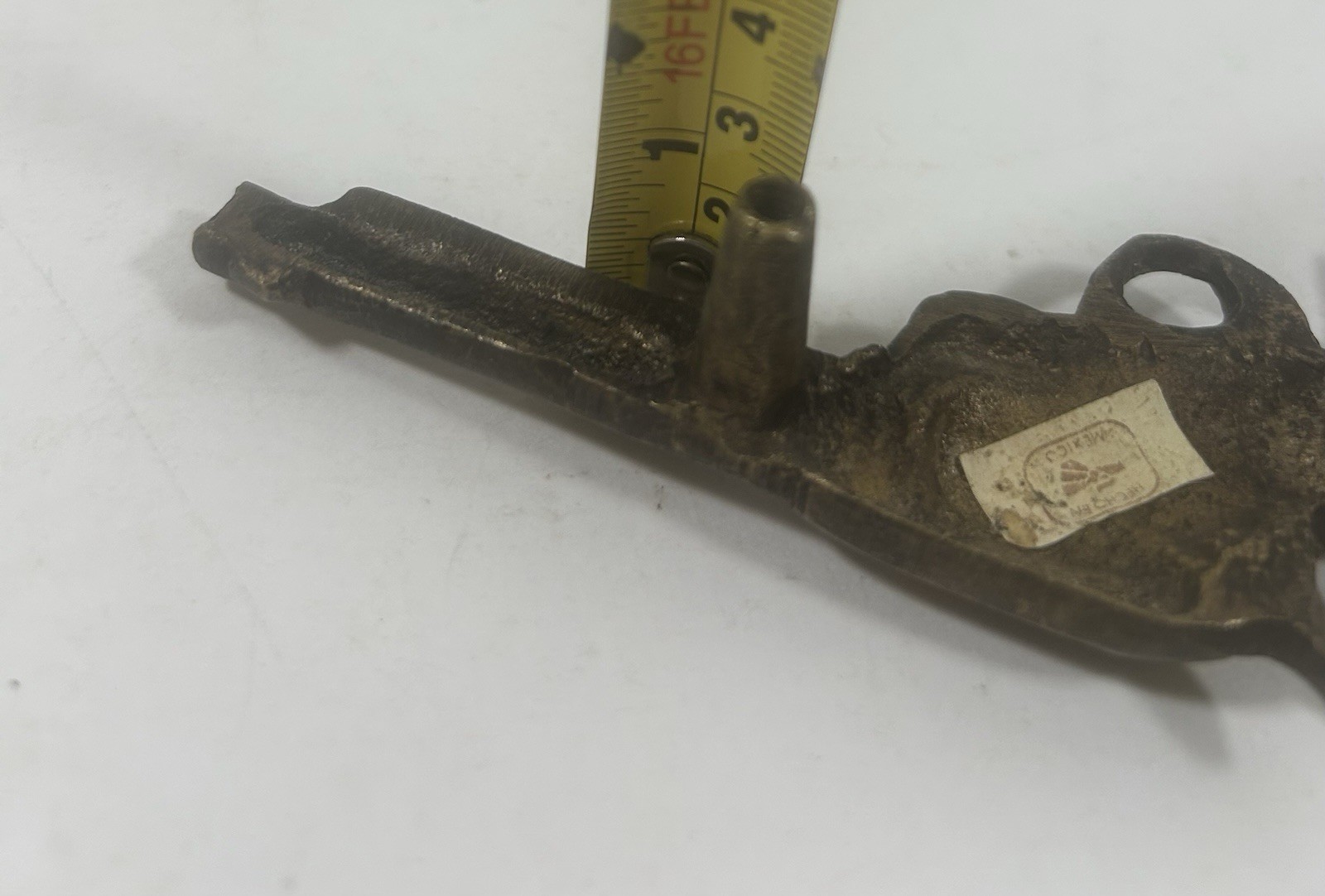 Metal Drawer Pull Handle Western Cowboy Gun Knob Brass Look Finish