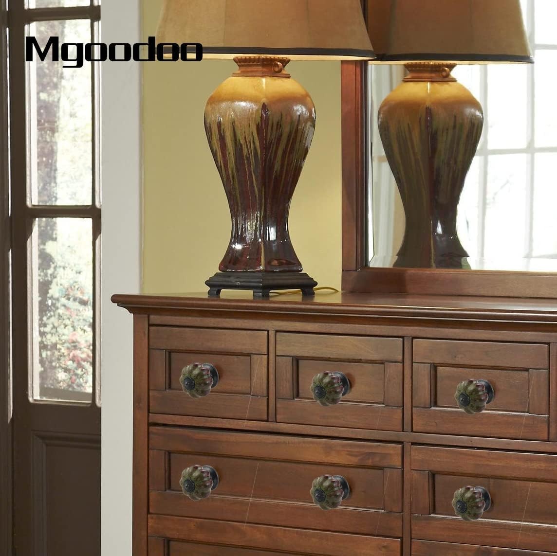 Handmade Green Ceramic Drawer Knobs – Rustic Pumpkin-Shaped Cabinet Hardware