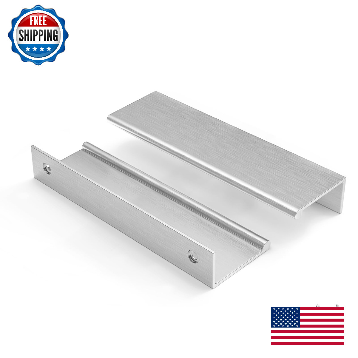 Rergy 10 Pack Brushed Nickel Cabinet Pulls 5 Inch Finger Pull For Cabinets Edge