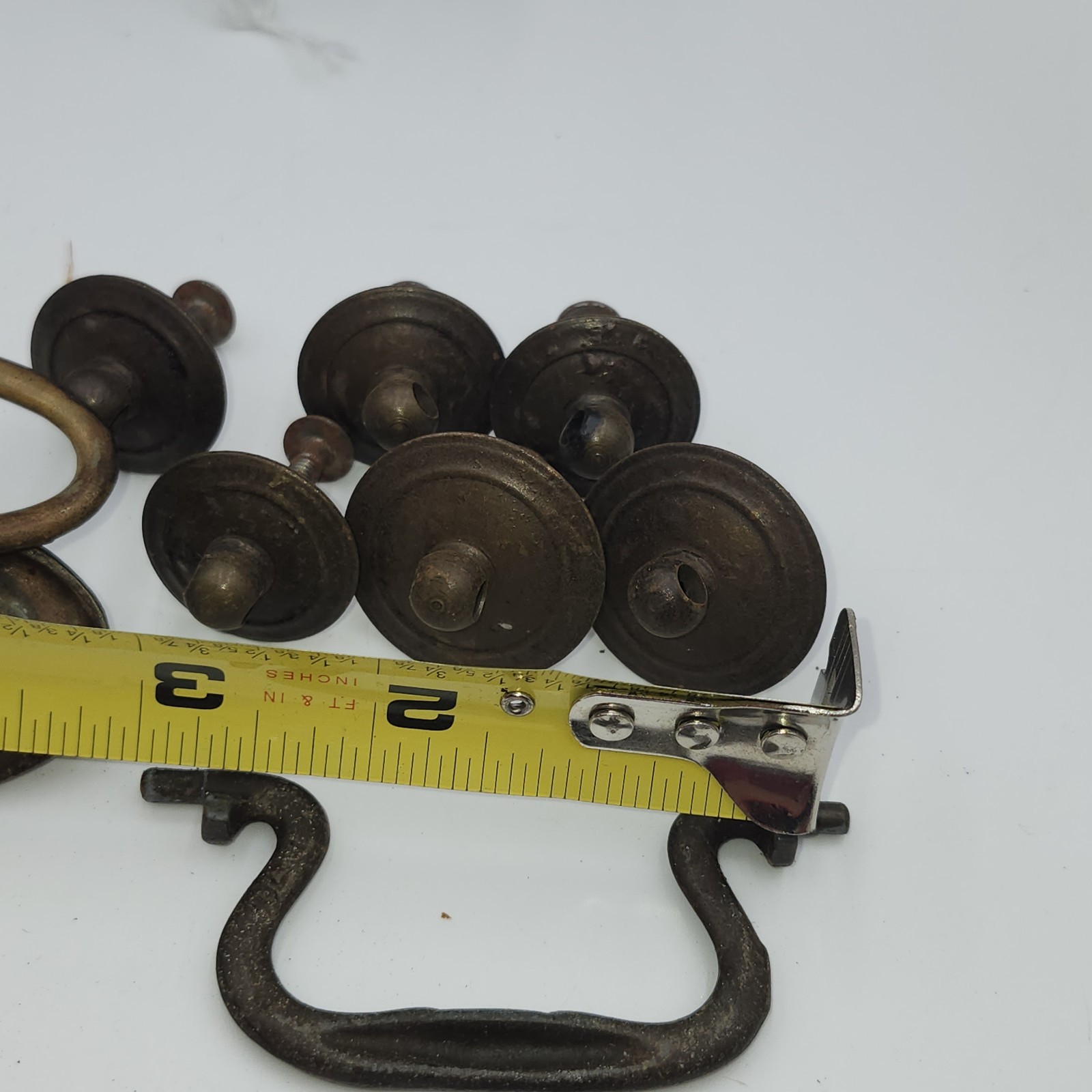 Antique Regency style Metal desk Drawer Pulls Handles bail drop lot sunburst