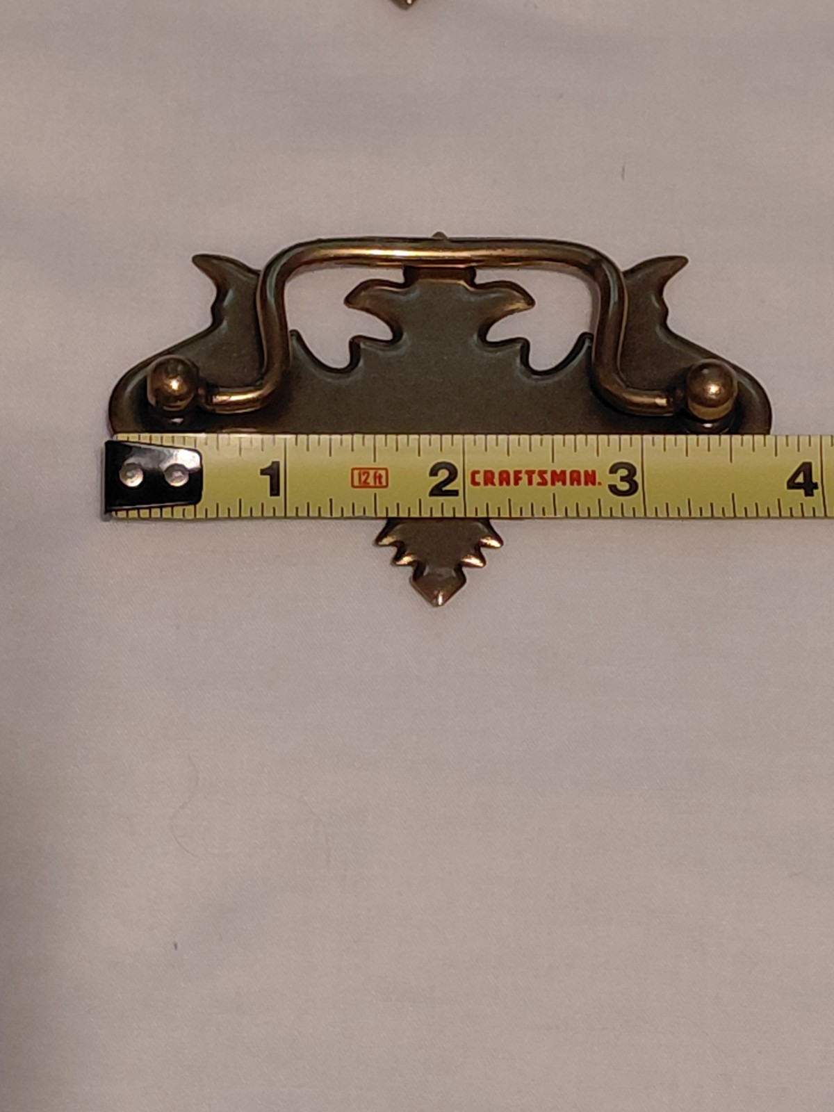 Vintage 3 3/4″ Brass Finish Chippendale Batwing Style Drawer Pulls Handles (6)