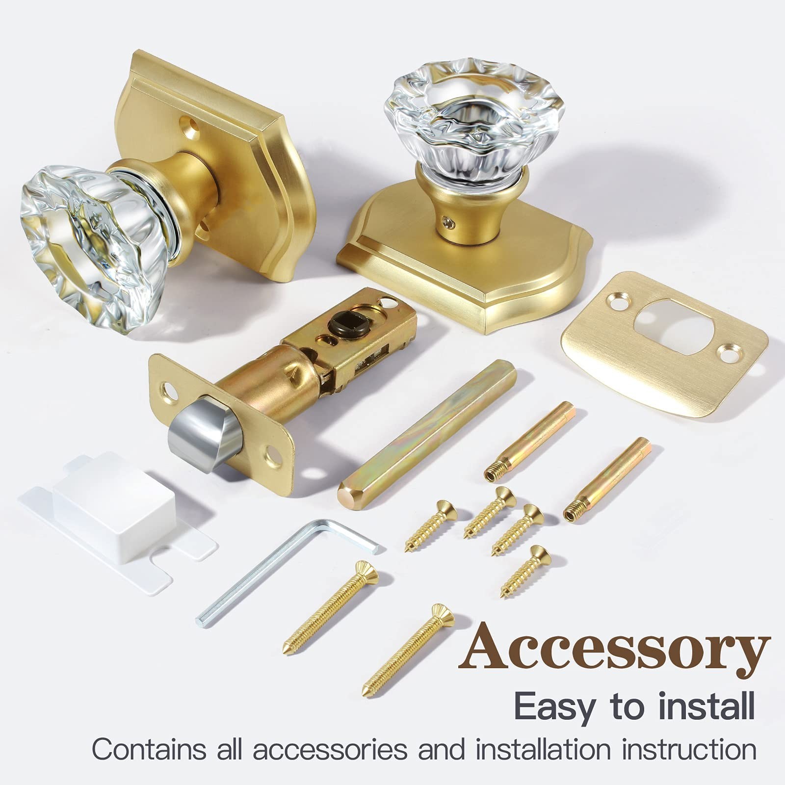 Antique Crystal Door Knobs Interior, Passage Hall and Closet Door Knobs, Sati…