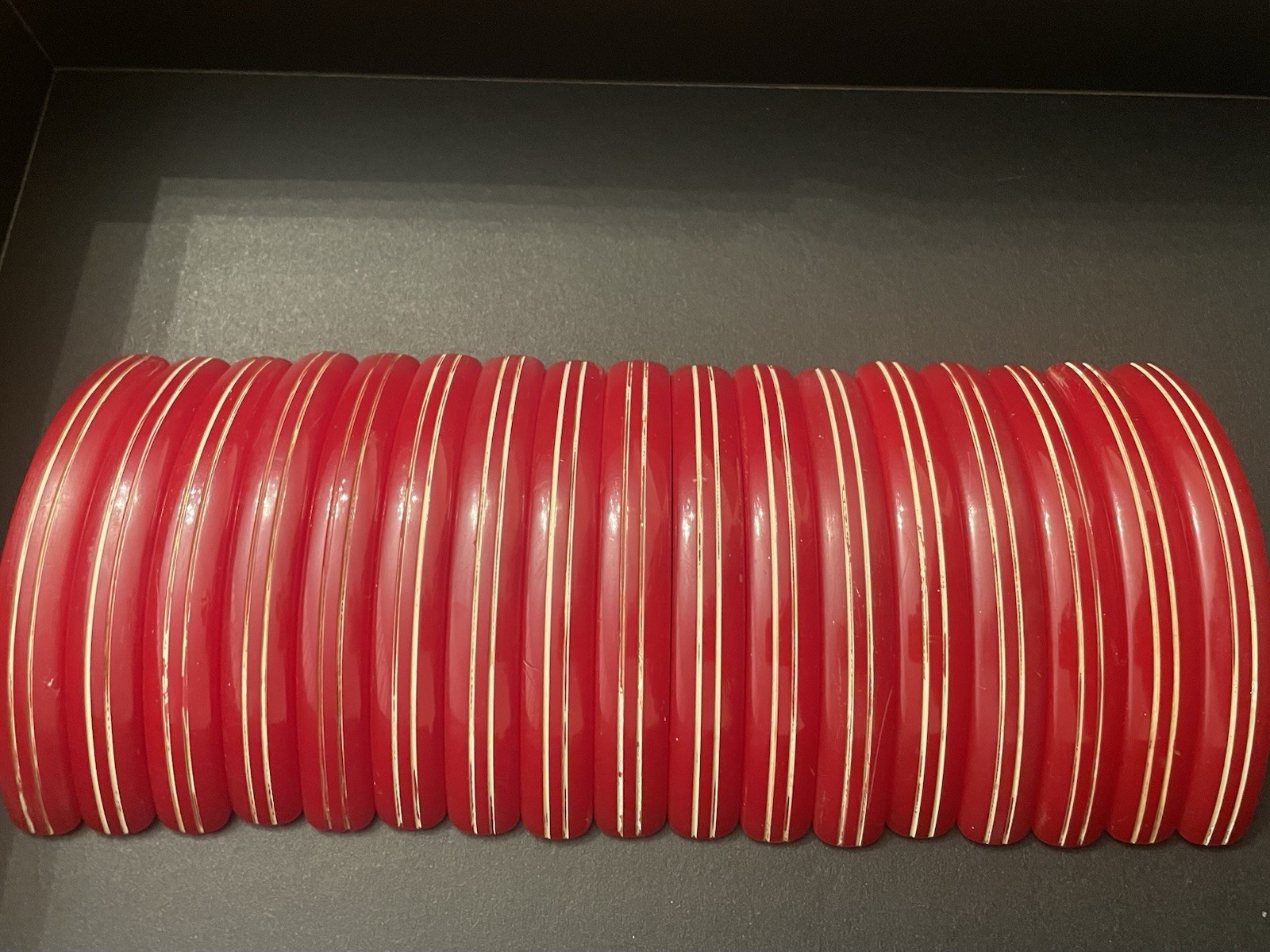 Cherry Red Bakelite Art Deco Drawer Pulls 1930-1940 ~ Rare Set Of 17