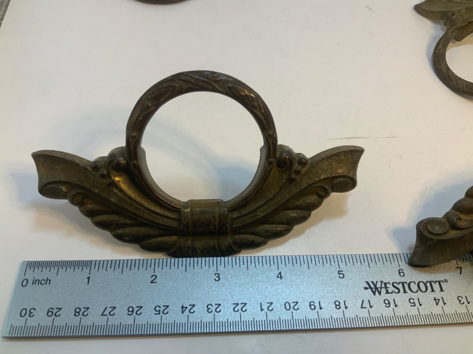 Vtg KBC Keller Brass Art Deco Metal Drawer Pulls Lot of 4