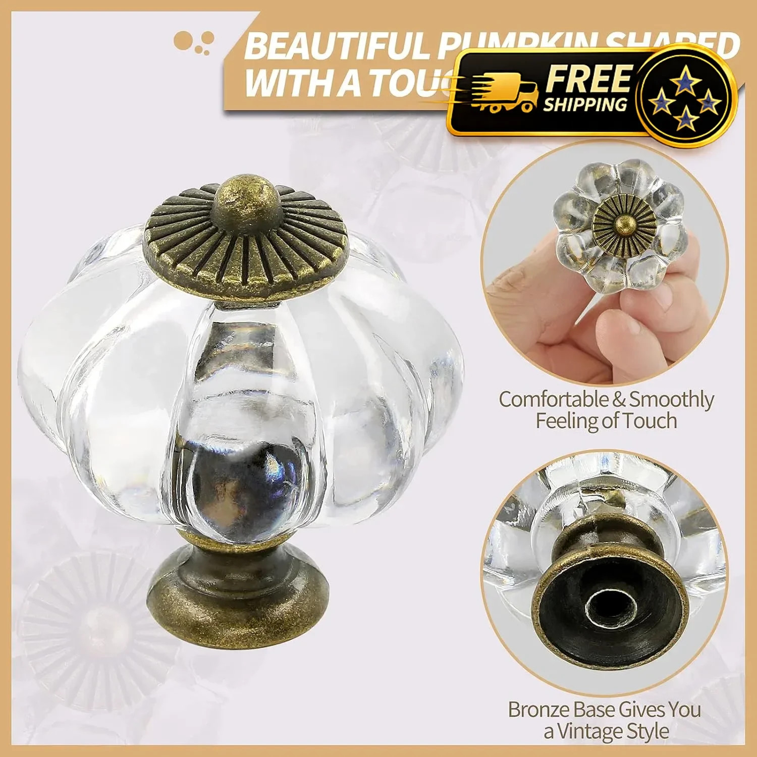 Copper Cabinet Knobs 12 Pack Vintage Drawer Pulls for Kitchen Furniture Doors