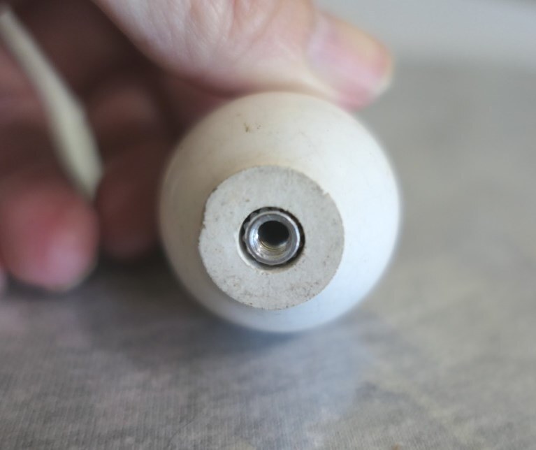 Vintage White Ceramic Cabinet Dresser Sideboard Drawer Round Knob 1.25″