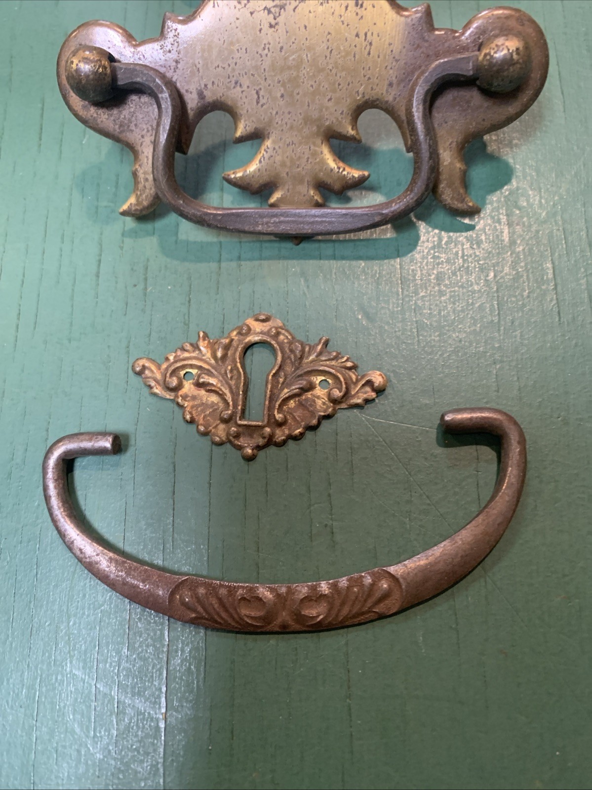 Mixed Lot Antique/Vintage Hardware Furniture Drawer Backplates Metal Brass 8 Pcs
