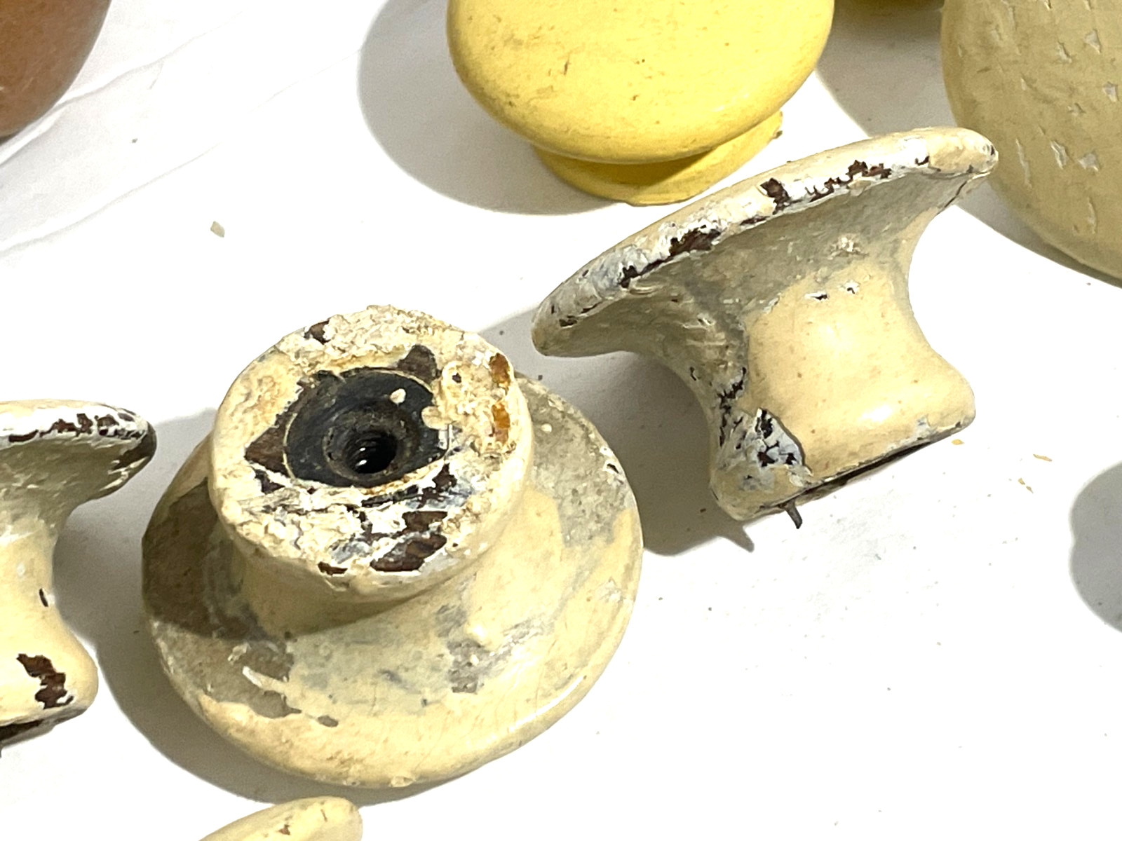 Vin. 1800’s~1920’s Salvaged Lot 52 Round, Square & Odd Wooden Drawer Pull Knobs