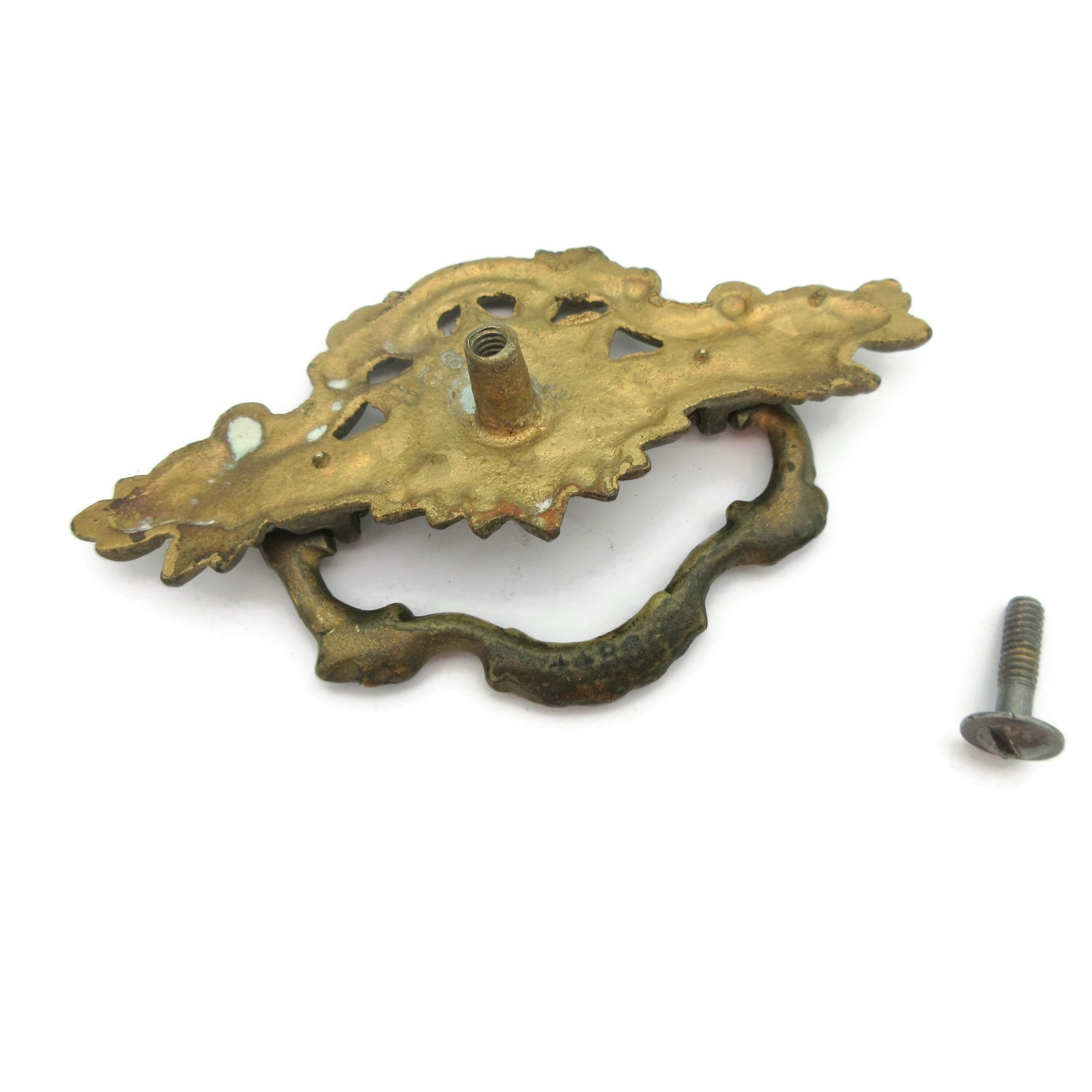 Vintage Drawer Pull Star of David Victorian Brass Bail Drop Handle H531 LX17