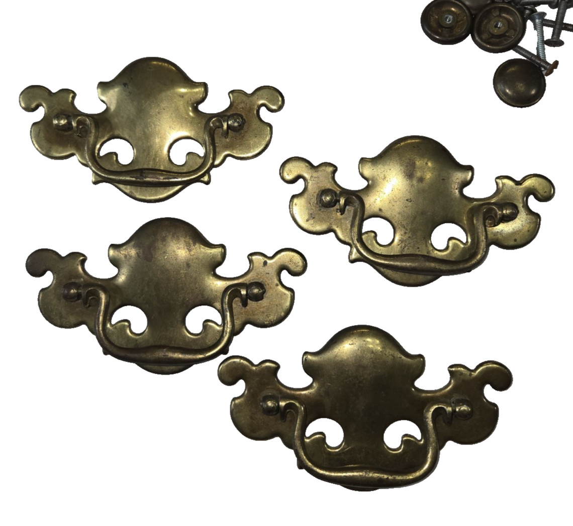 Lot Of 8 Vintage KBC Keeler Brass Co Batwing Drawer Pulls Parts/Salvage 70s/80