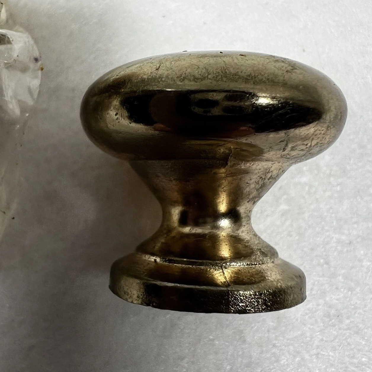 Lot of 3 Solid Brass 1″ Cabinet Drawer Knobs Mushroom Pulls with Screws 70s