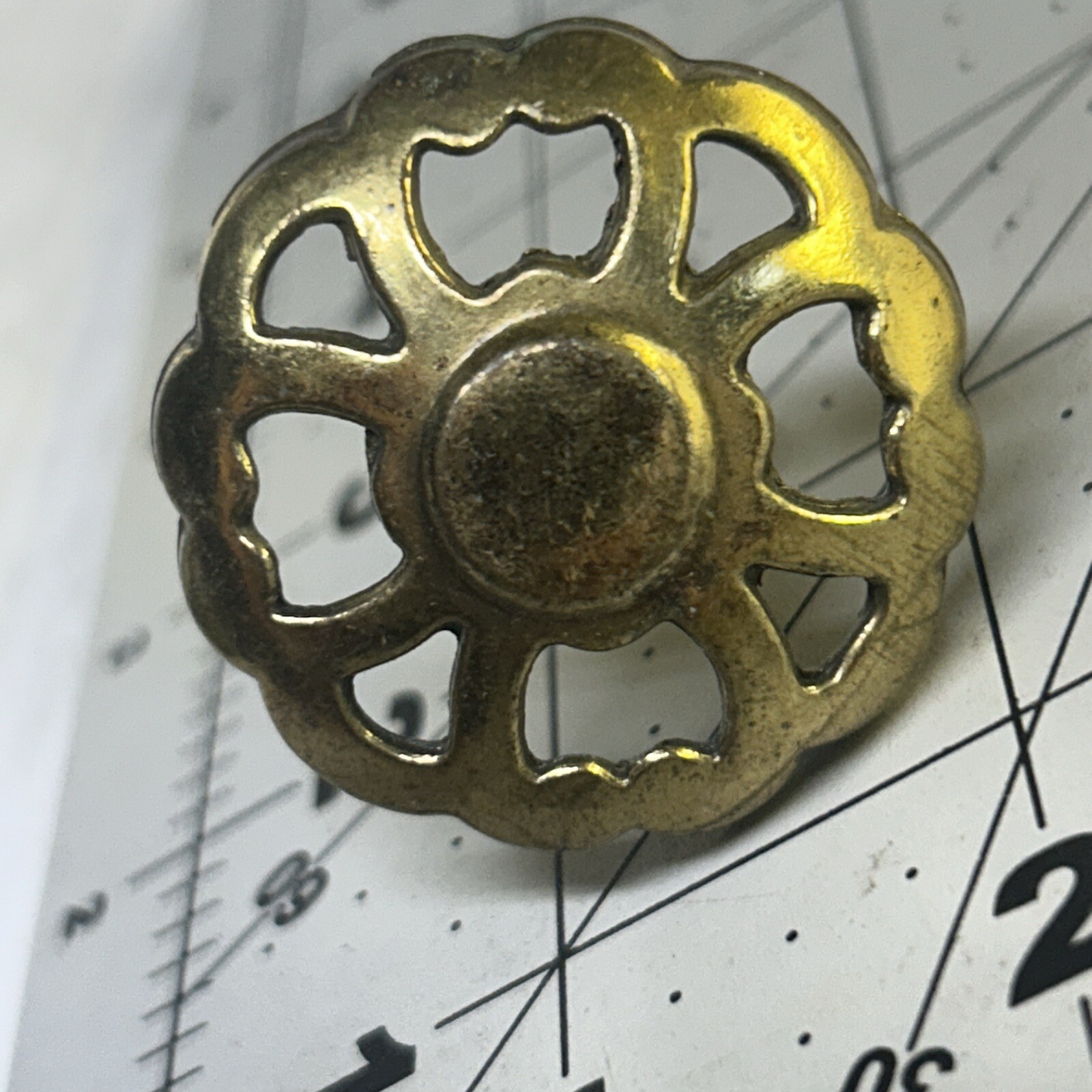 vintage MCM brass metal drawer pull. KBC 1993 43829