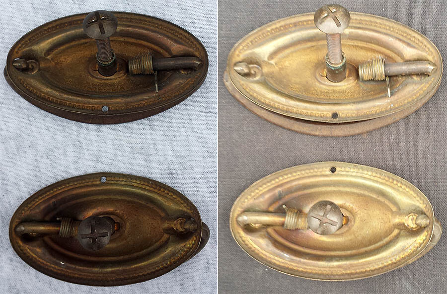 Pair Antique Vintage Metal Drawer Cabinet Furniture Door Drop Pull Handle Plate