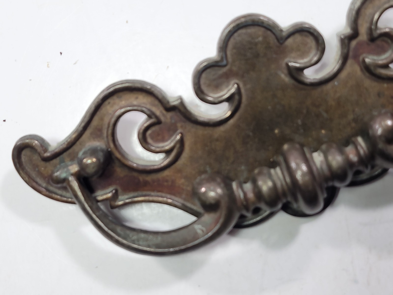 Vintage Brass Batwing Chippendale Style Drop Bail Pull Drawer Hardware BPC 2716