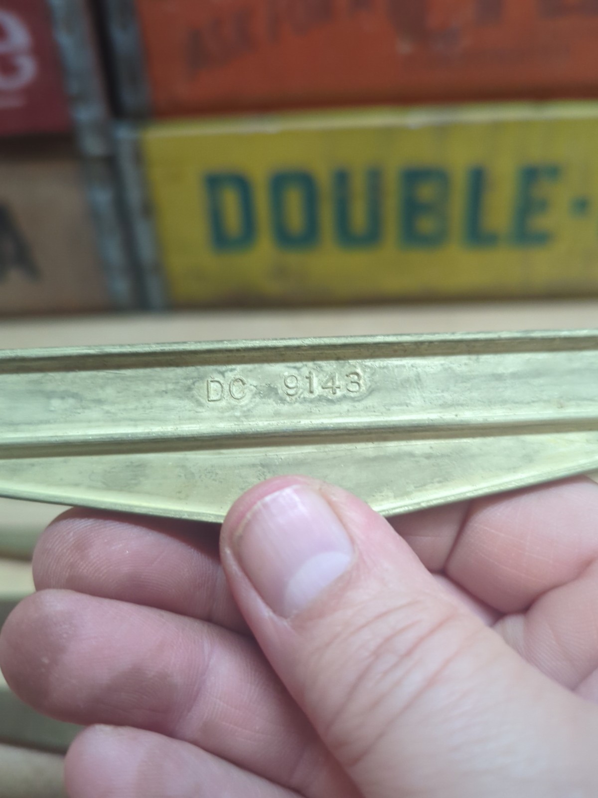 10 Vintage Long Art Deco Brass Drawer or Cabinet Pull Dresser Handle, 12″