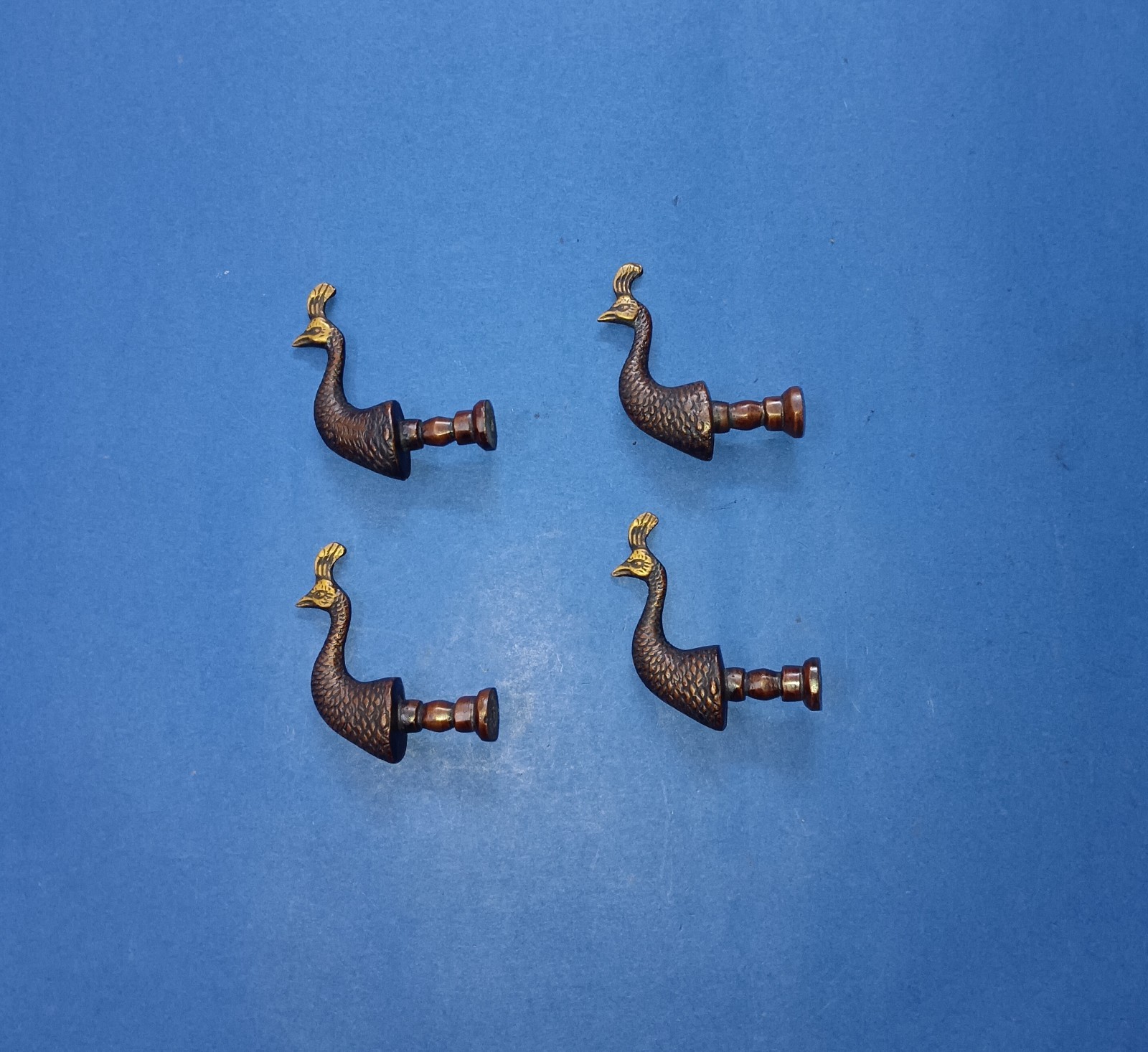 Peacock Head Shape Home Window Knob Brass Drawer Knobs Set of 04 Pieces GTX