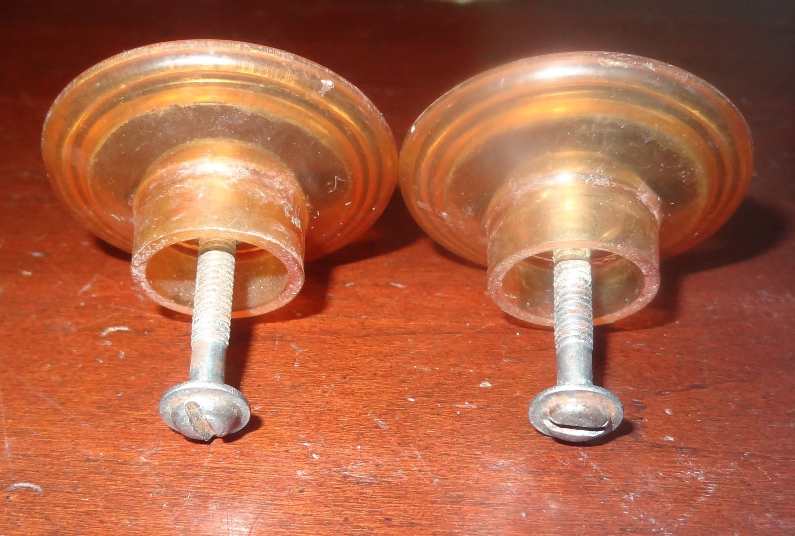 Lot 4 Antique Art Deco Bakelite & Brass Waterfall Furniture Draw Pulls & Bonus