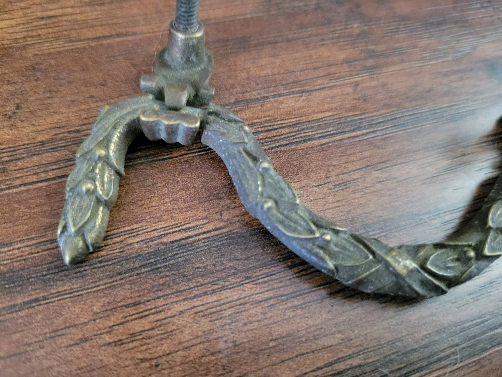 Brass Furniture Drawer Pull Handle with screws 4” Long Vintage
