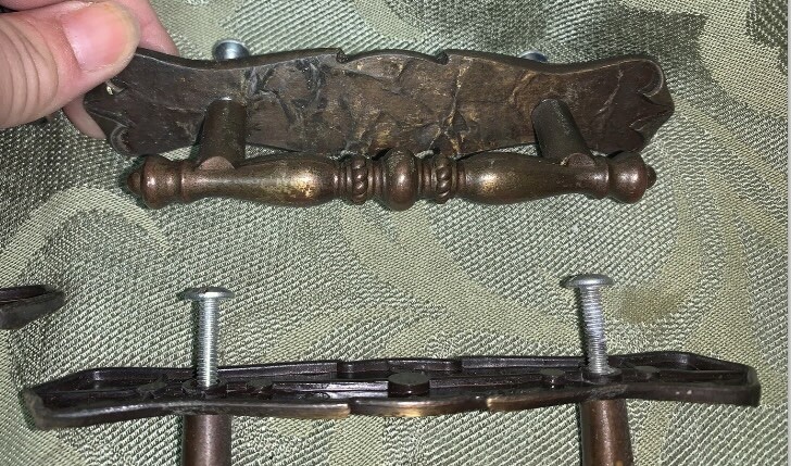 Amerock Carriage House Drawer Pull & Backplate W screws 176A-1 BRASS (11) 1971