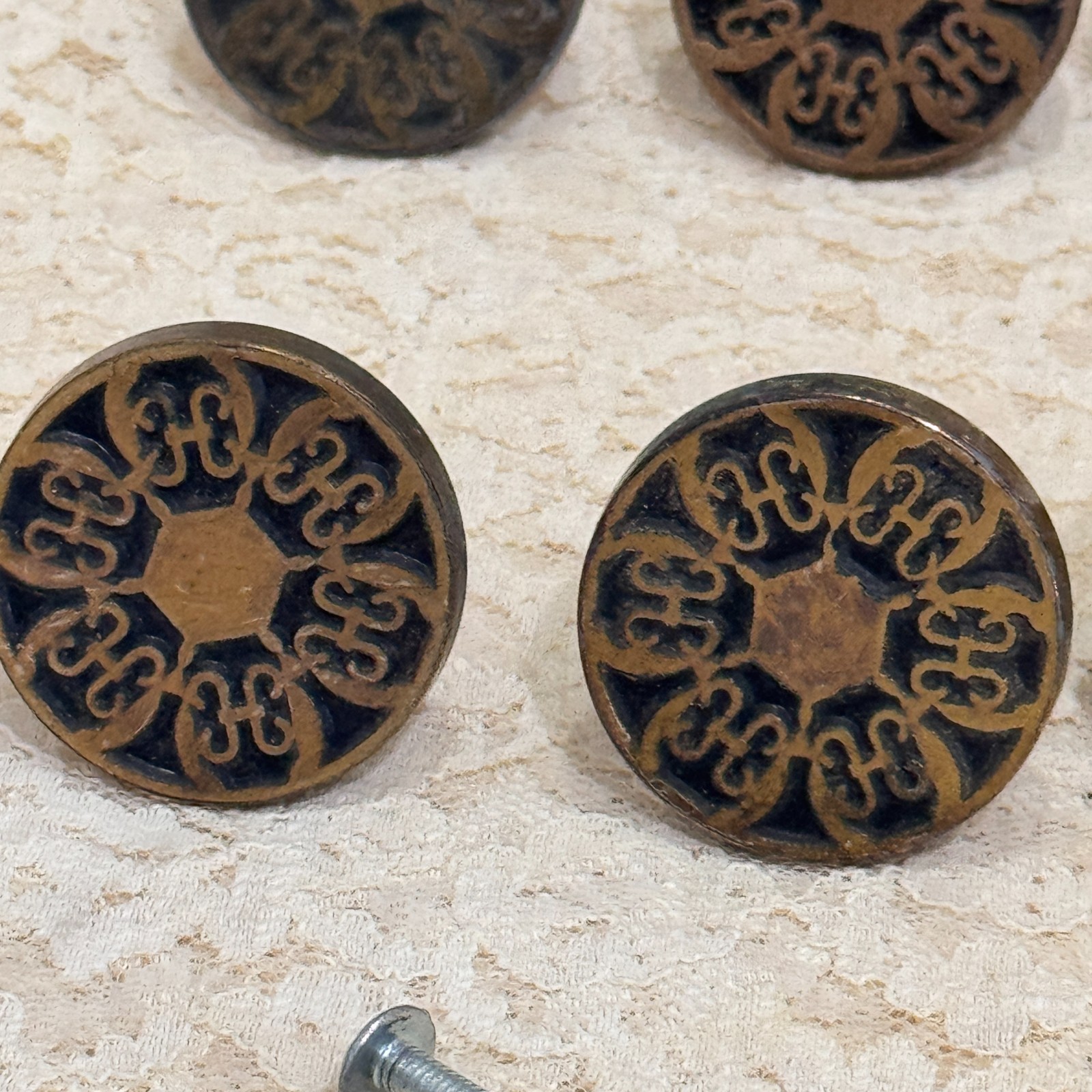 15pc Vintage JB JayBee Brass Cabinet Knobs Drawer Pulls Patina Hardware Lot