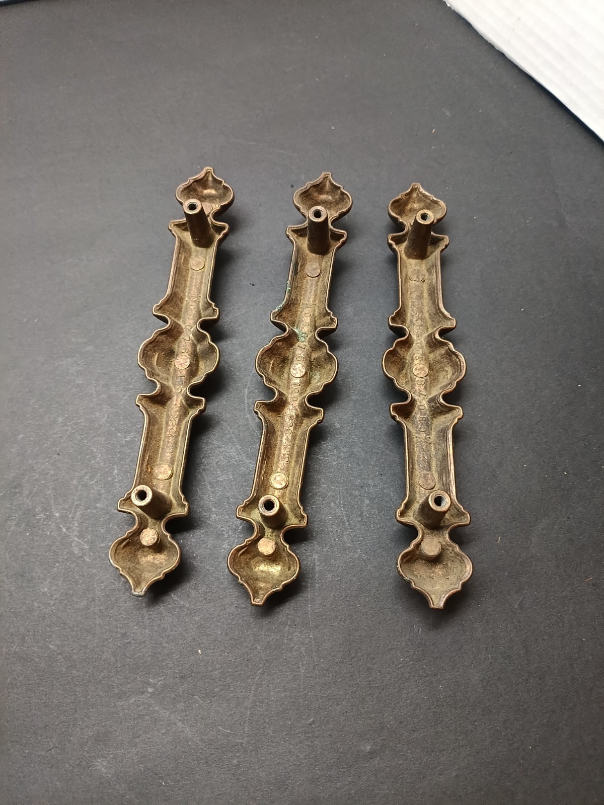 Lot Of 6 Vintage MCM Drawer Pulls Keeler Brass Co. No. 8075 7″ Length