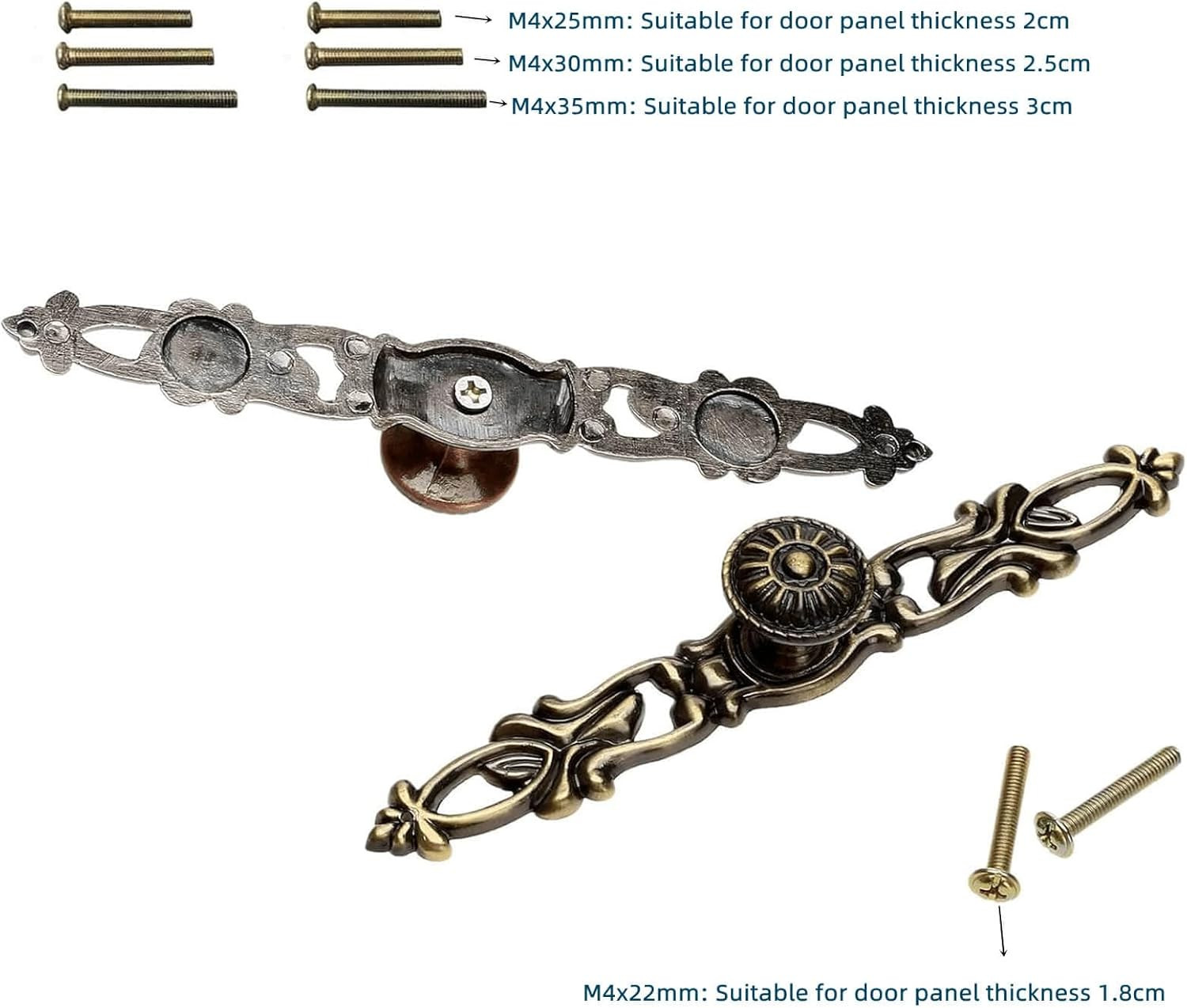 2Pcs Vintage Style Pulls Handles, Antique Bronze Cabinet Knobs for Furniture Dra