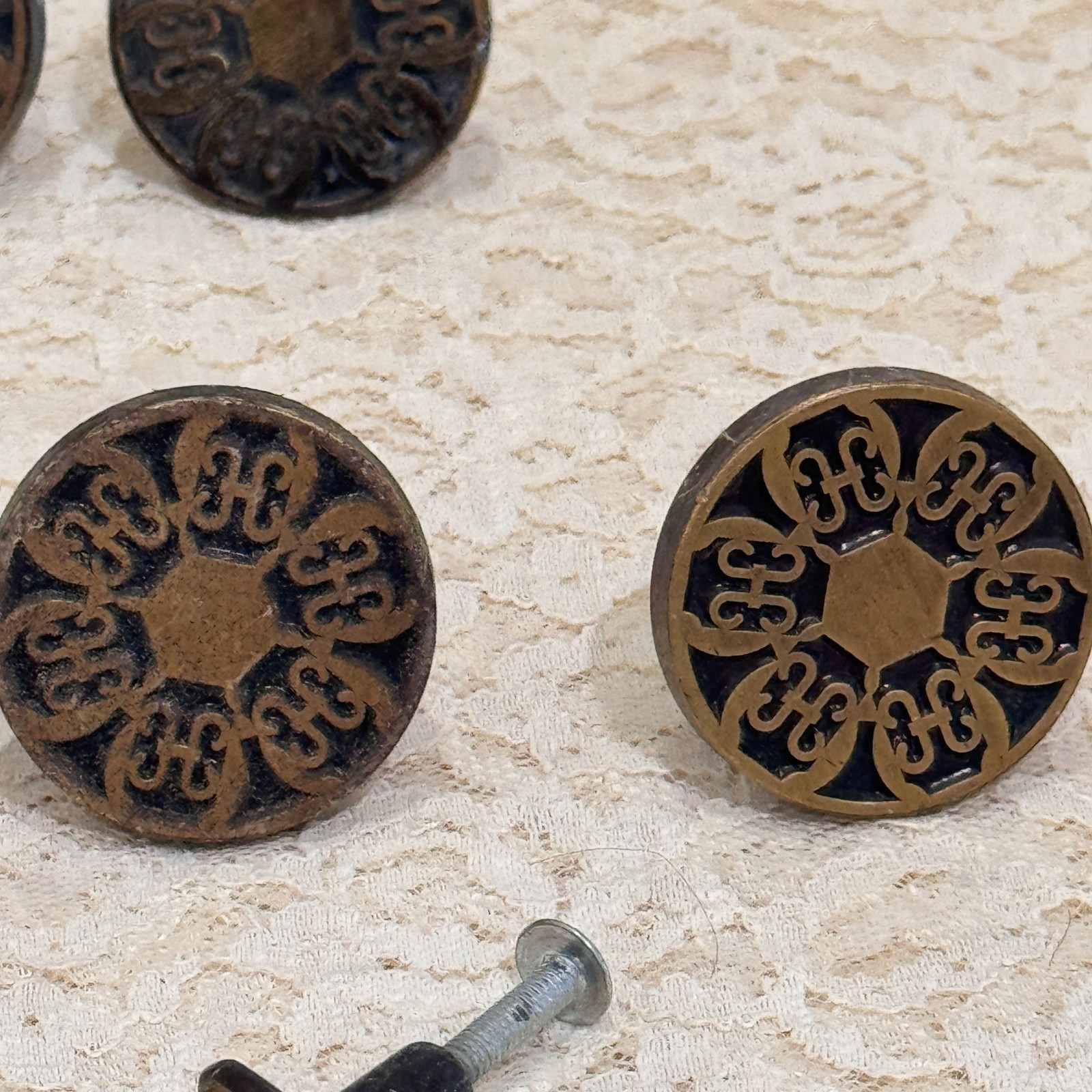 15pc Vintage JB JayBee Brass Cabinet Knobs Drawer Pulls Patina Hardware Lot