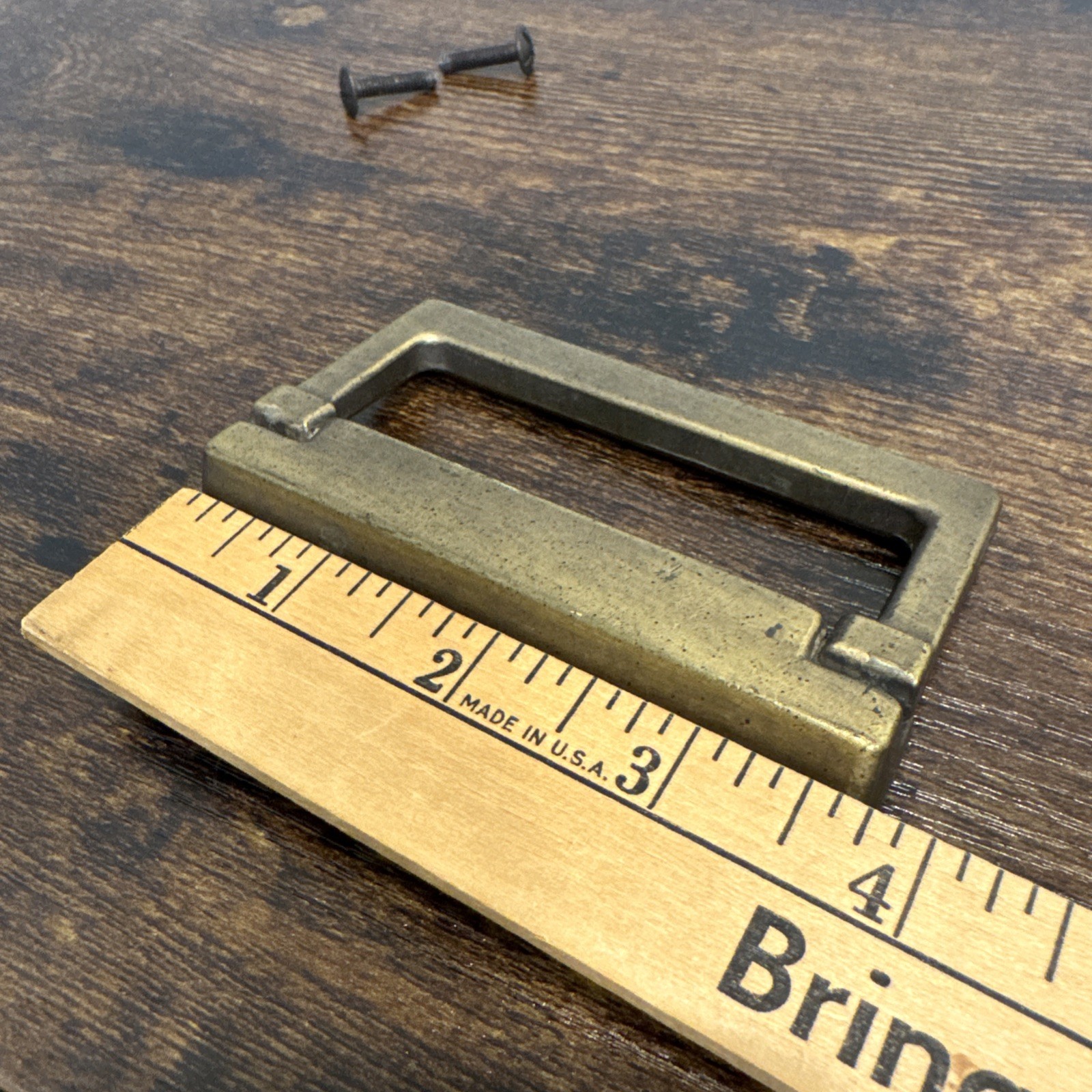 Drexel Woodbriar Drawer Pull Rectangle Brass Vintage Bail Dresser Hardware