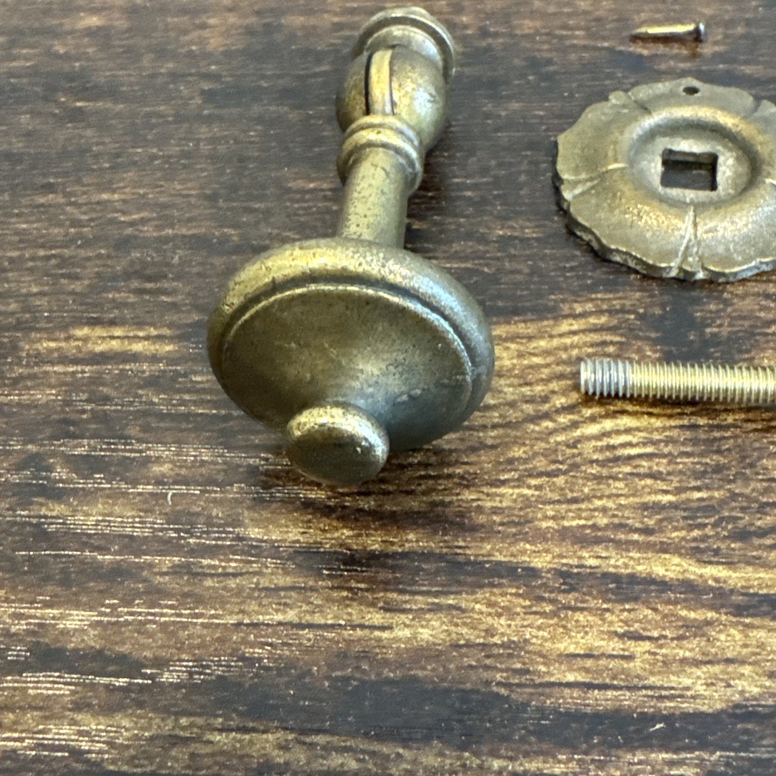 Drexel Esperanto Drawer Pull Teardrop Brass Dresser Handle Backplate Vintage MCM