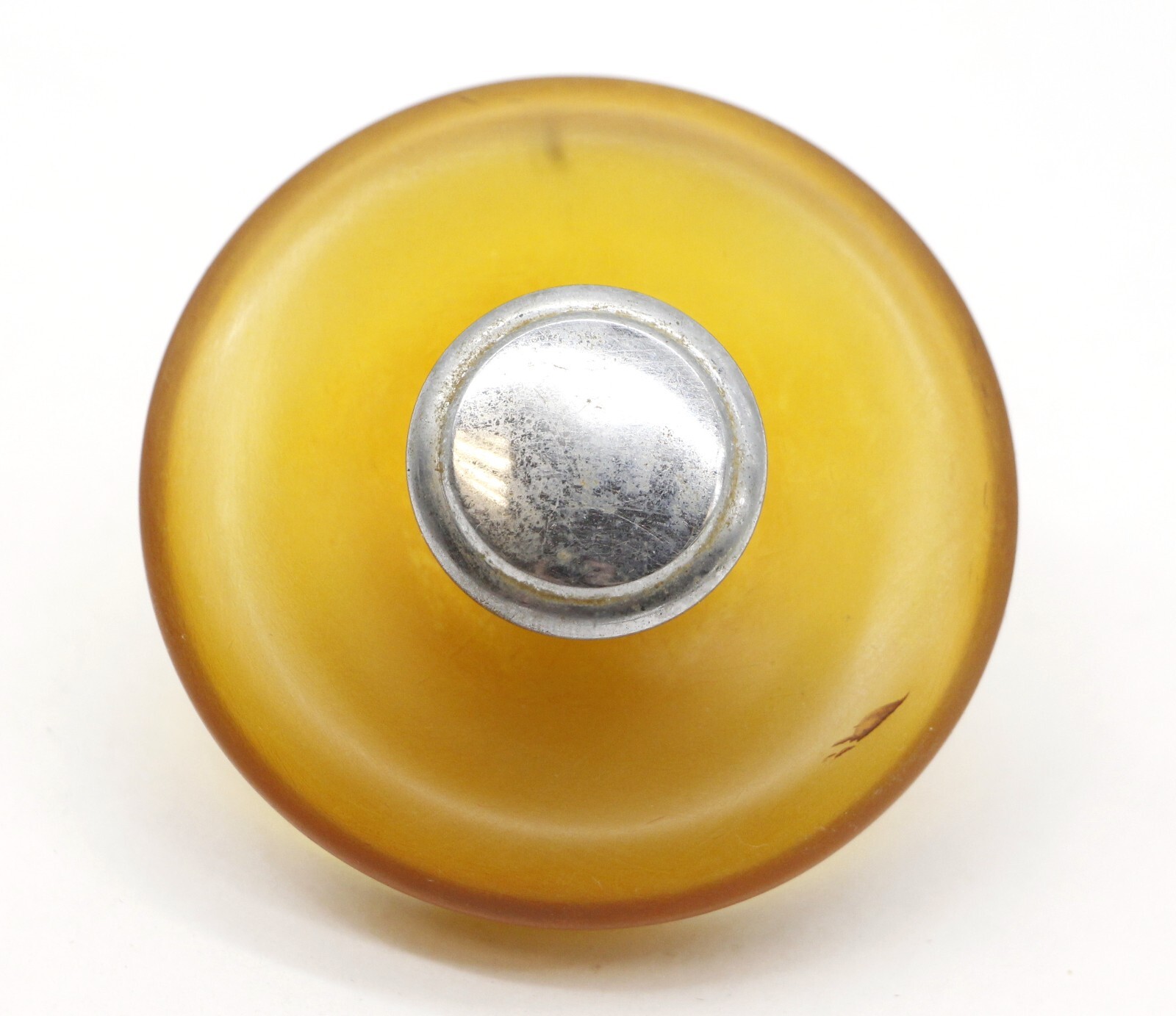 Vintage Mid Century Nickeled Brass Bakelite Cabinet Knob