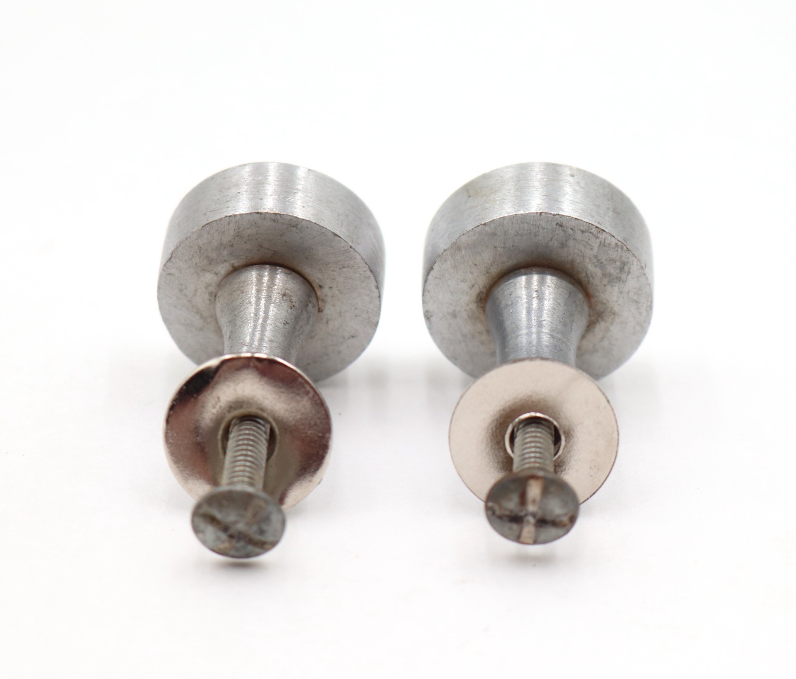 Pair of Modern 1 in. Brushed Nickel Brass Cabinet Knobs