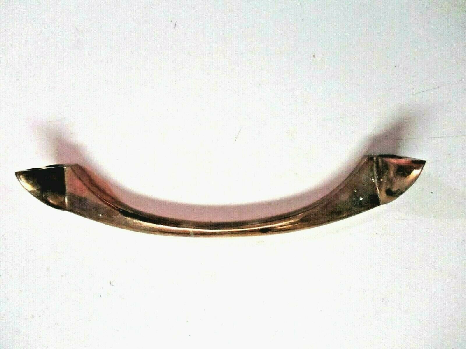 Winged 1940s MCM Drawer Pull Handle Shiny Shabby Copper 4″ Centers 1 Vtg MCM