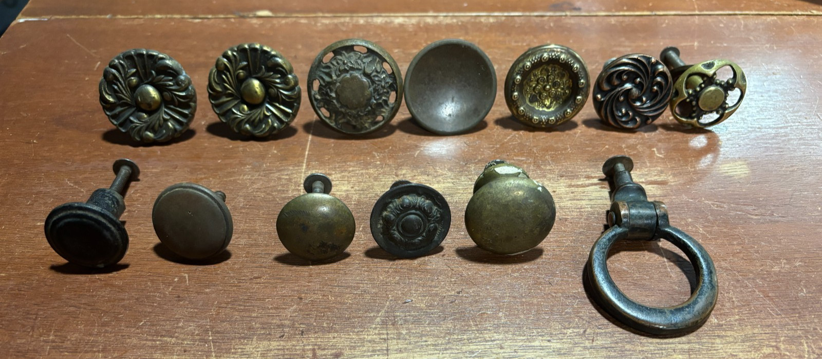 Lot of 13 Mixed Vintage Drawer/Cabinet Pulls Various Sizes