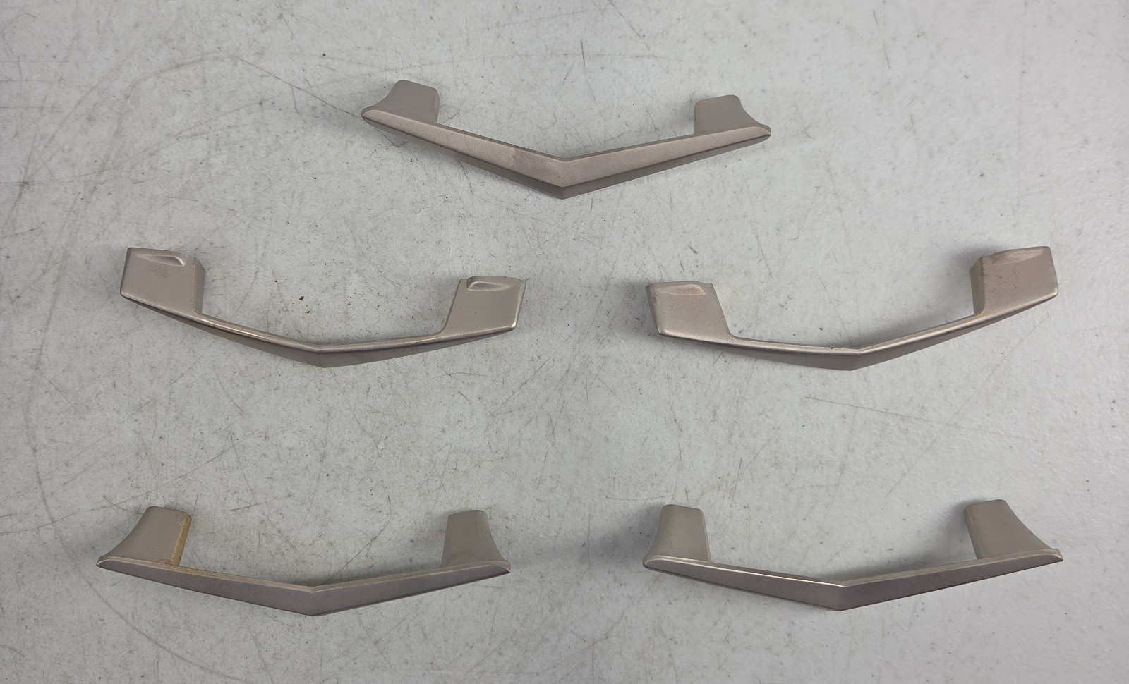 Vintage Lot of 5 Ajax Drawer Pull Handles V Chevron Cabinet Pulls Cupboard