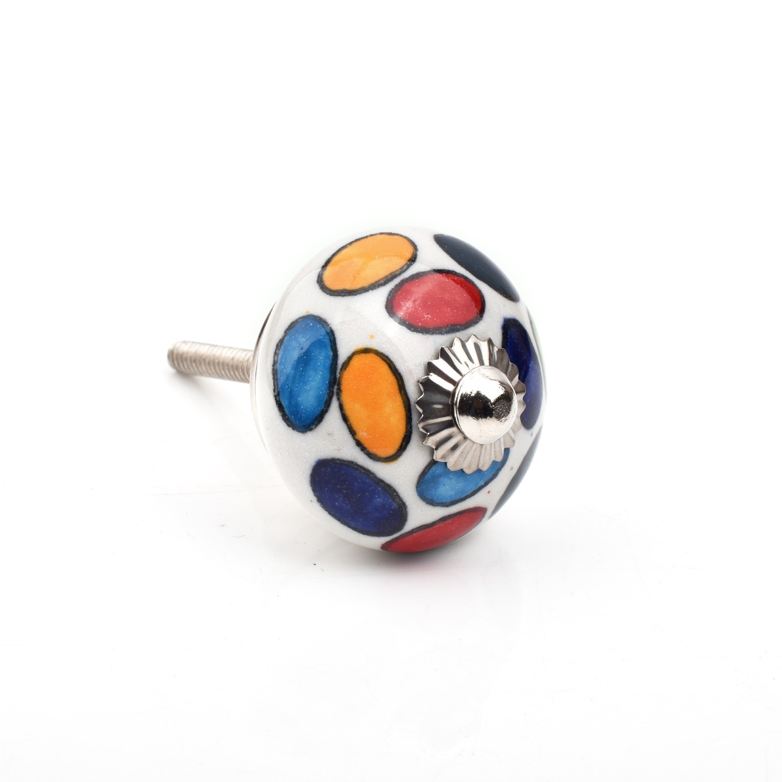 Ceramic Knob Multicolor Recycled Round Ceramic Pulls, Kitchen Cabinet Knobs