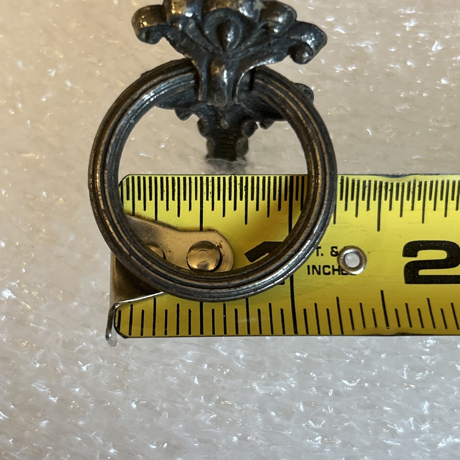 Antique KBC Keeler Brass Co G-1135 Ornate Cast Brass Bronze Drop Ring Bail Pull