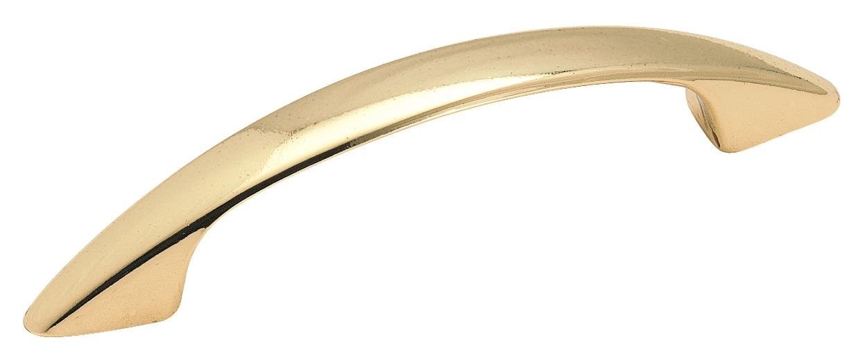 Amerock | Cabinet Pull | 3 inch (76mm) Center-to-Center, Polished Brass
