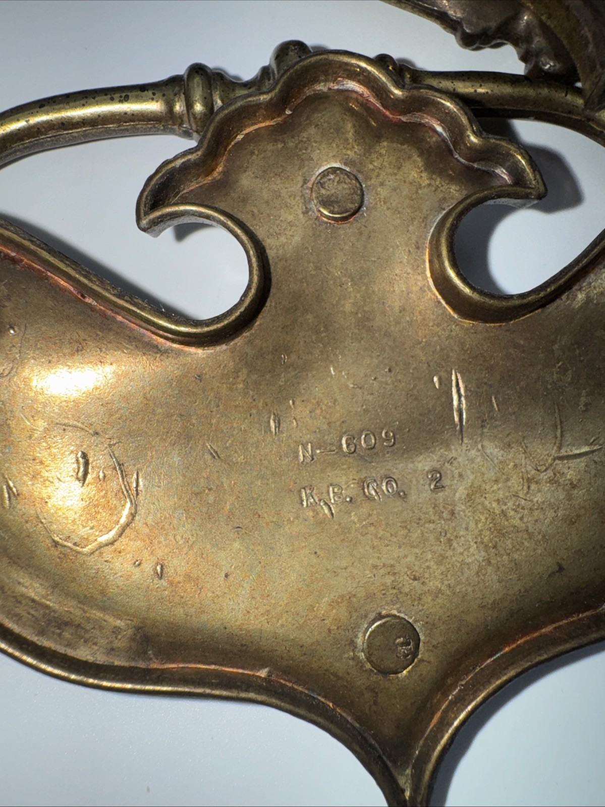 Vintage Set Of 6 KBC Keeler Brass Co N-609 Ornate Brass Drop Bail Handles/Pulls
